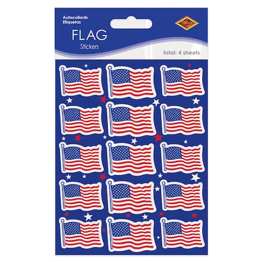 Beistle Red, White & Blue US Flag Stickers, 180ct.